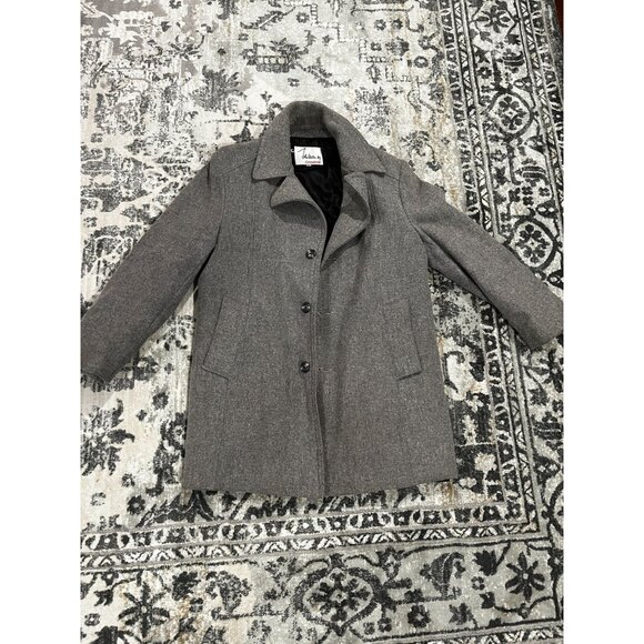 Vintage John Weitz by Casualcraft Mens Vintage Grey Wool Pea Coat Trench coat Si - Picture 1 of 11